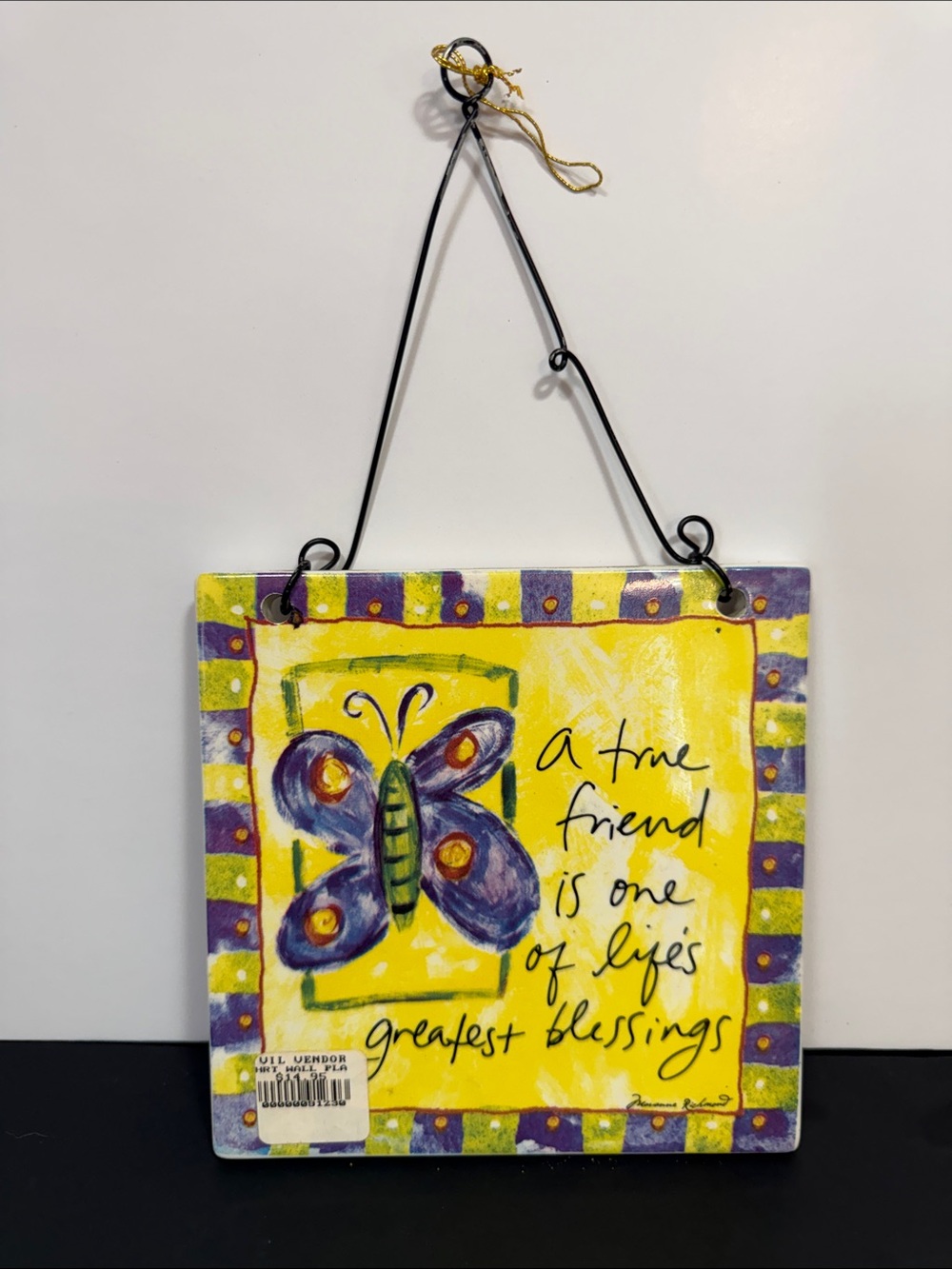 Marianne Richmond Yellow & Purple Butterfly Friendship Wall Plaque